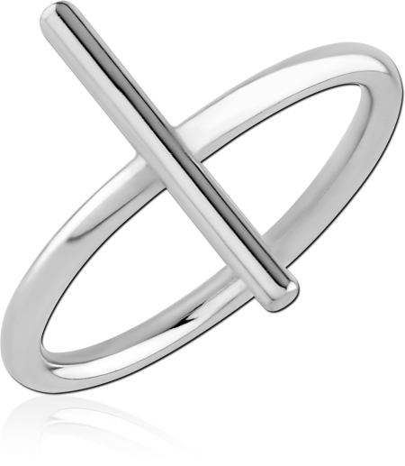 316L SURGICAL STEEL RING HORIZONTAL BAR TOP