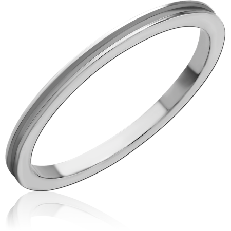 316L SURGICAL STEEL RING CENTER GROOVE BAND