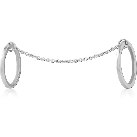 316L SURGICAL STEEL DOUBLE RING WITH CHAIN