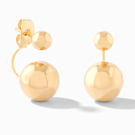 GOLD PVD 18K COATED SURGICAL STEEL EAR STUDS PAIR