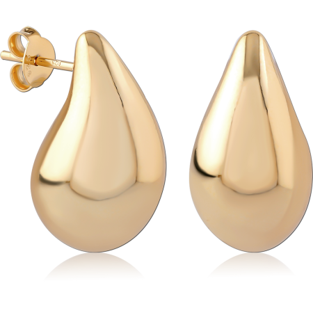 STERLING SILVER 925 18K GOLD PLATED EAR STUDS PAIR
