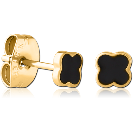 GOLD PVD COATED SURGICAL STEEL EAR STUDS PAIR