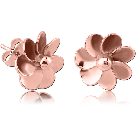 ROSE GOLD PVD COATED SURGICAL STEEL EAR STUDS PALR