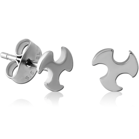 SURGICAL STEEL EAR STUDS PAIR - ROTOR
