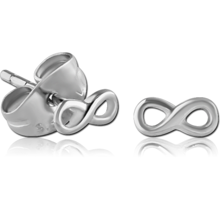 SURGICAL STEEL EAR STUDS PAIR - INFINITY