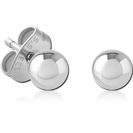 SURGICAL STEEL EAR STUDS PAIR - BALL