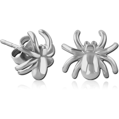 SURGICAL STEEL EAR STUDS PAIR - SPIDER