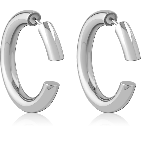 316L SURGICAL STEEL STUD EARRINGS THICK POLISHED CHUNKY HUGGIE STYLE PAIR