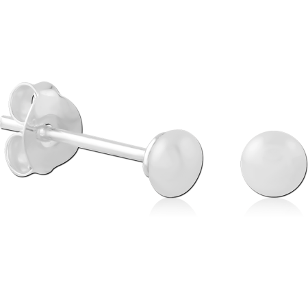 STERLING SILVER 925 STUD EARRINGS POLISHED ROUND DISC