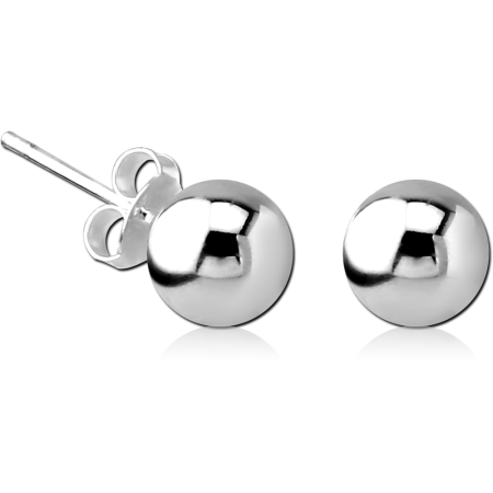 STERLING SILVER 925 EAR STUDS PAIR - BALL