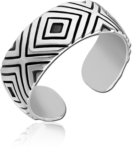 SURGICAL STEEL TOE RING - LINES