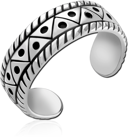SURGICAL STEEL TOE RING - TRIANGLES WITH DOT