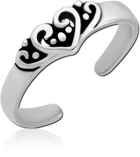 SURGICAL STEEL TOE RING - OPEN HEART