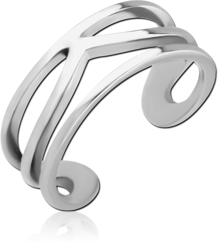 SURGICAL STEEL TOE RING - LONG V IN FRAME