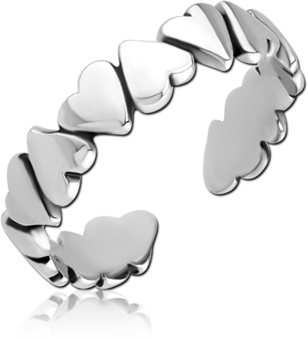 SURGICAL STEEL TOE RING - HEARTS