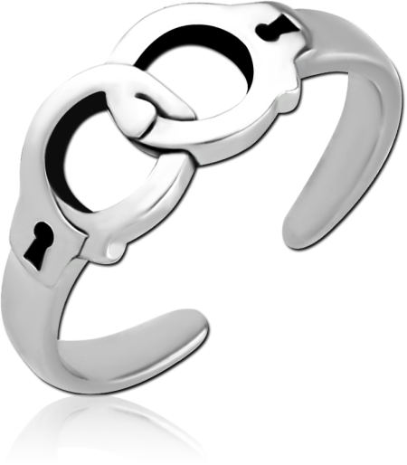 SURGICAL STEEL TOE RING - HANDCUFFS