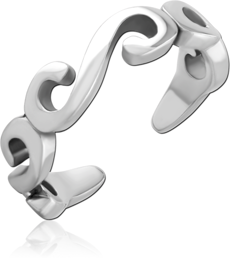 316L SURGICAL STEEL TOE RING ABSTRACT SWIRL LINKS DESIGN ADJUSTABLE BAND