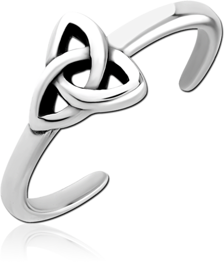 316L SURGICAL STEEL TOE RING CELTIC TRINITY KNOT DESIGN ADJUSTABLE BAND