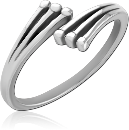 316L SURGICAL STEEL TOE RING TRIPLE BAR BYPASS DESIGN ADJUSTABLE BAND