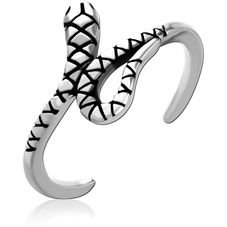 316L SURGICAL STEEL TOE RING SNAKE WRAP TEXTURED SCALES OPEN CUFF BAND