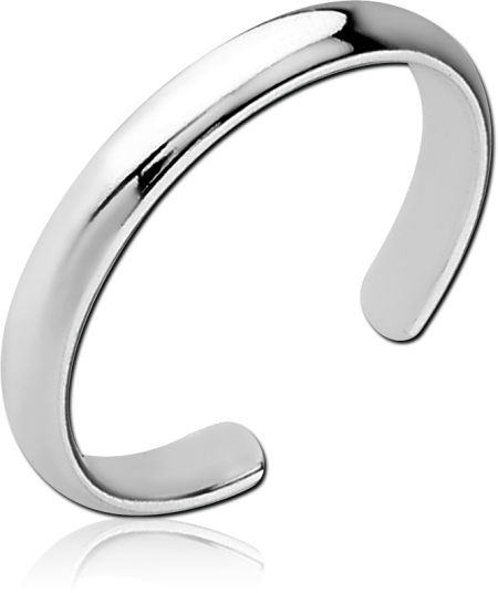 STERLING SILVER 925 TOE RING POLISHED PLAIN ADJUSTABLE OPEN BAND